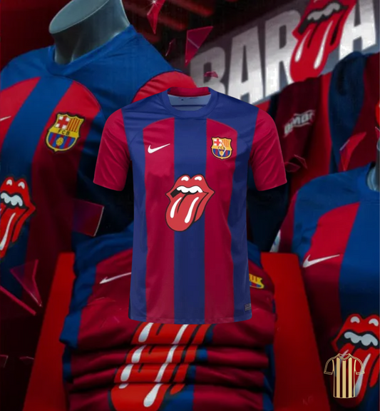 Men's Barcelona x Rolling Stones Soccer Jersey Shirt 2023/24 - Fan Version